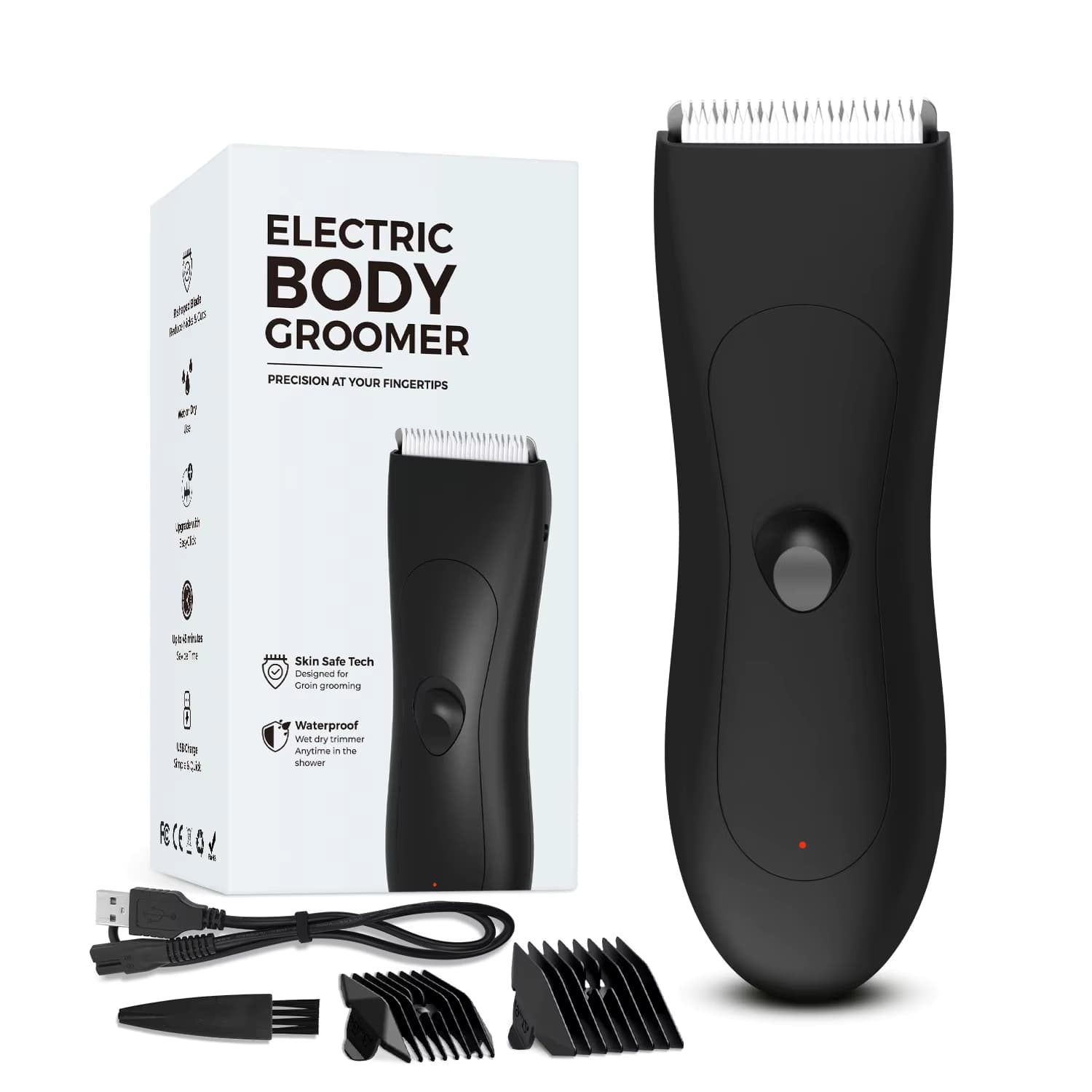 Elektrischer Körperhaartrimmer für Männer, Wasserdichter Intimrasierer, USB-Aufladbar, 3 Farben, Bestes Geschenk