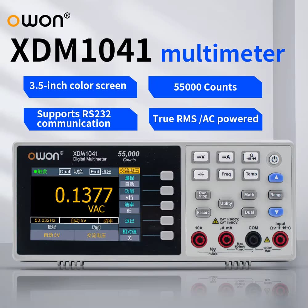 OWON XDM1041 XDM1241 Tisch-Digitalmultimeter 55.000 Zählungen True RMS 3,5 Zoll LCD-Strom Voltmeter Temperatur Desktop-Multimeter