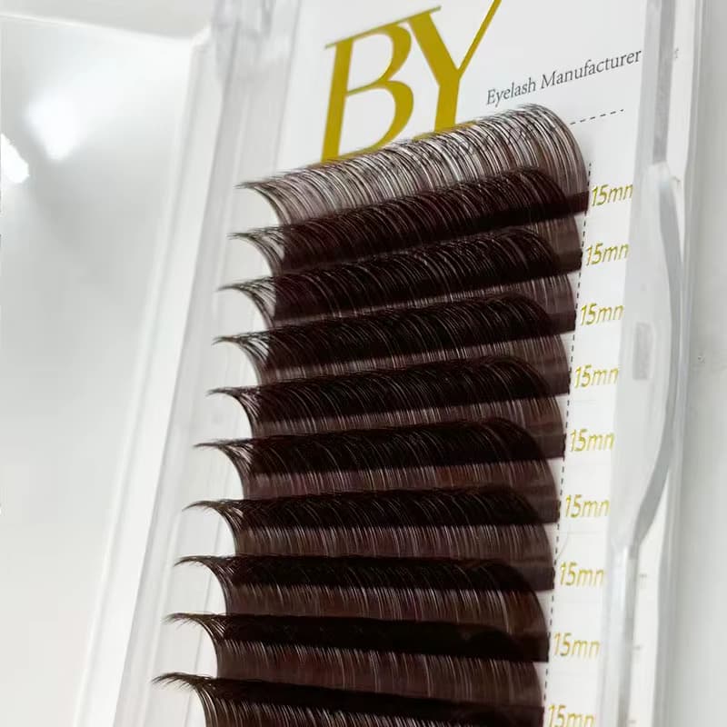 BYlash Schokoladenbraun 0,03 0,05 Russische Volumen-Wimpernverlängerungen für Wimpern