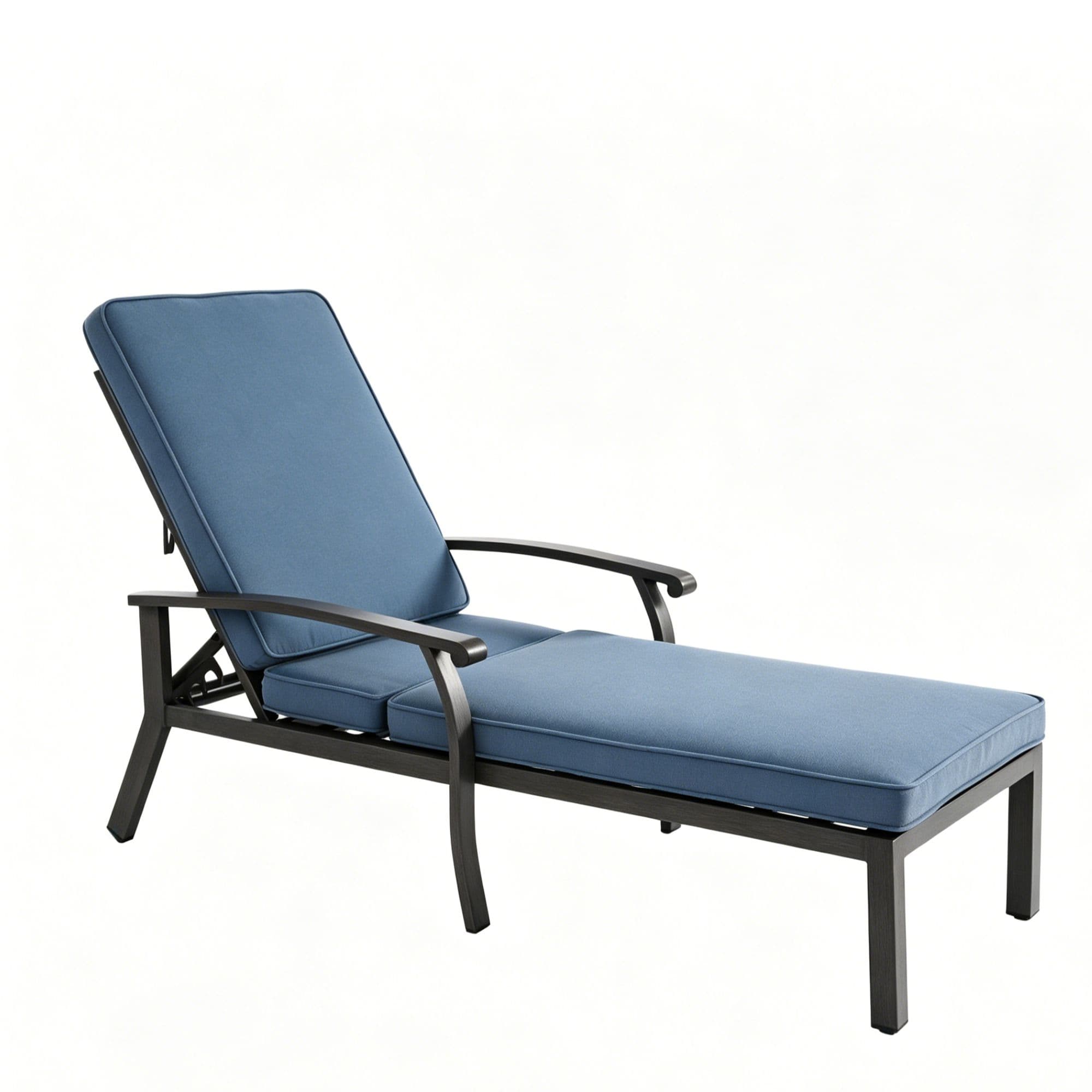 Lounge-Patio-Stuhl mit verstellbarer Rückenlehne, 204x58x100/30 cm, Blau
