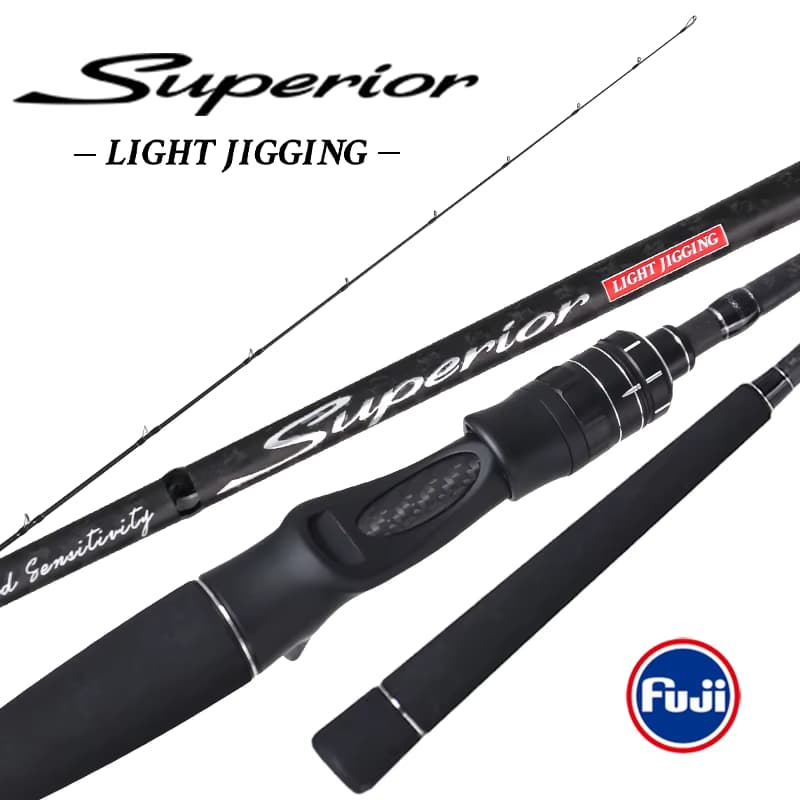 MADMOUSE Japan Fuji Teile Licht Jigging Angelrute SUPERIOR 1,9 M PE 0,6-1,5 JIG30-120G 9 kg Spinning/casting Boot Angelrute Ozean Angelrute
