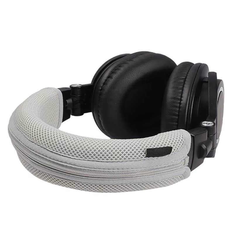 Für ATH M50X Kopfhörer Headbeam Protector Einfach zu bedienen und zu pflegen Stoffhülle Kopfhörer Reißverschluss gestrickter Stoff-Stirnbandbezug