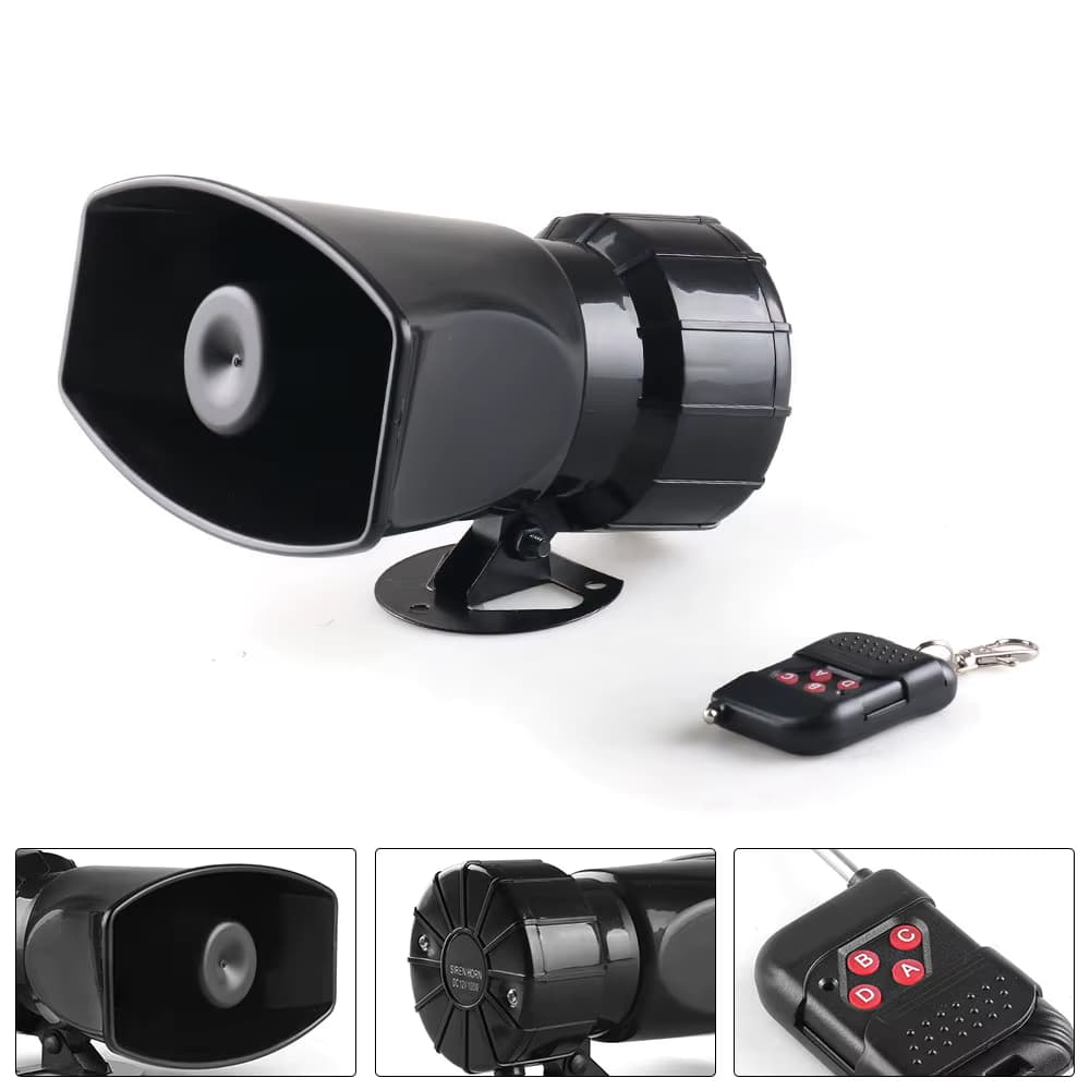12V 7 Töne 130dB Drahtlose Elektronische Sirene Laute Auto-Warnalarm Polizei-Feuerwehr-Sirene Horn Auto-Zubehör