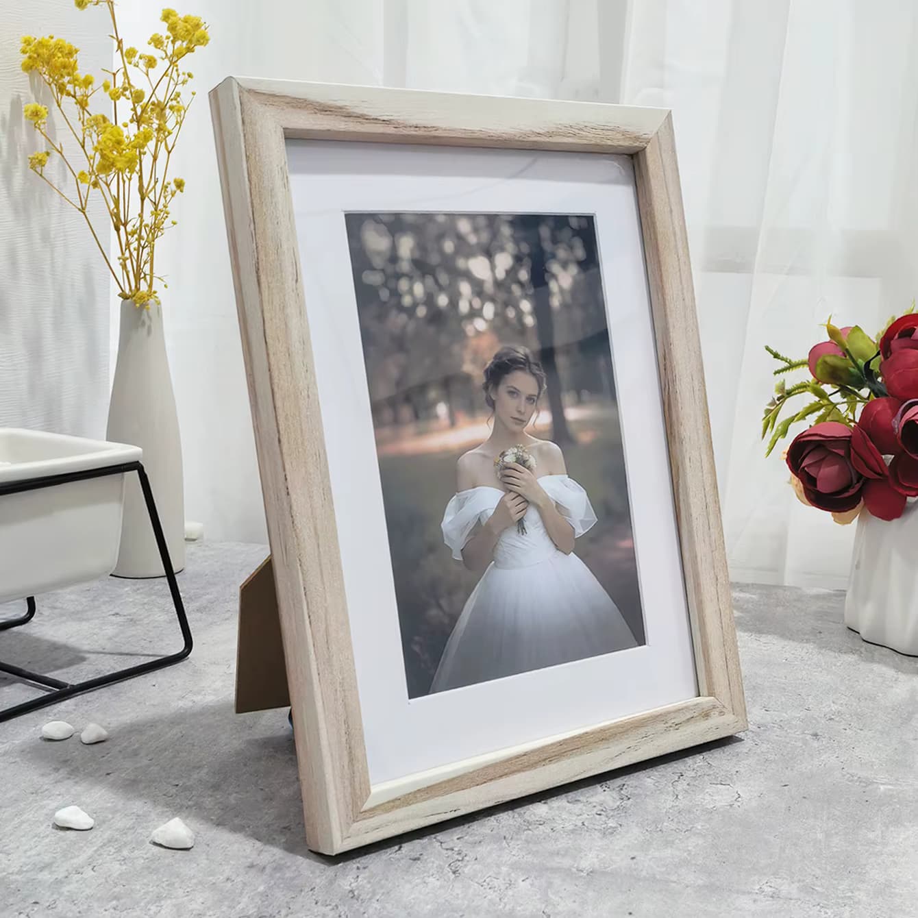 Exquisiter Holz-Bilderrahmen, Klassischer Fotorahmen für Wandkunst, Acrylschutz, für Heimdekoration, Erinnerungsgeschenk