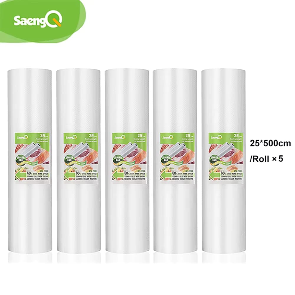 saengQ Küchenbeutel für Vakuum-Vakuumbeutel für Lebensmittel, Sous-Vide-Aufbewahrungsbeutel, Vakuumverpackung, 12/15/20/25/30 cm x 500 cm
