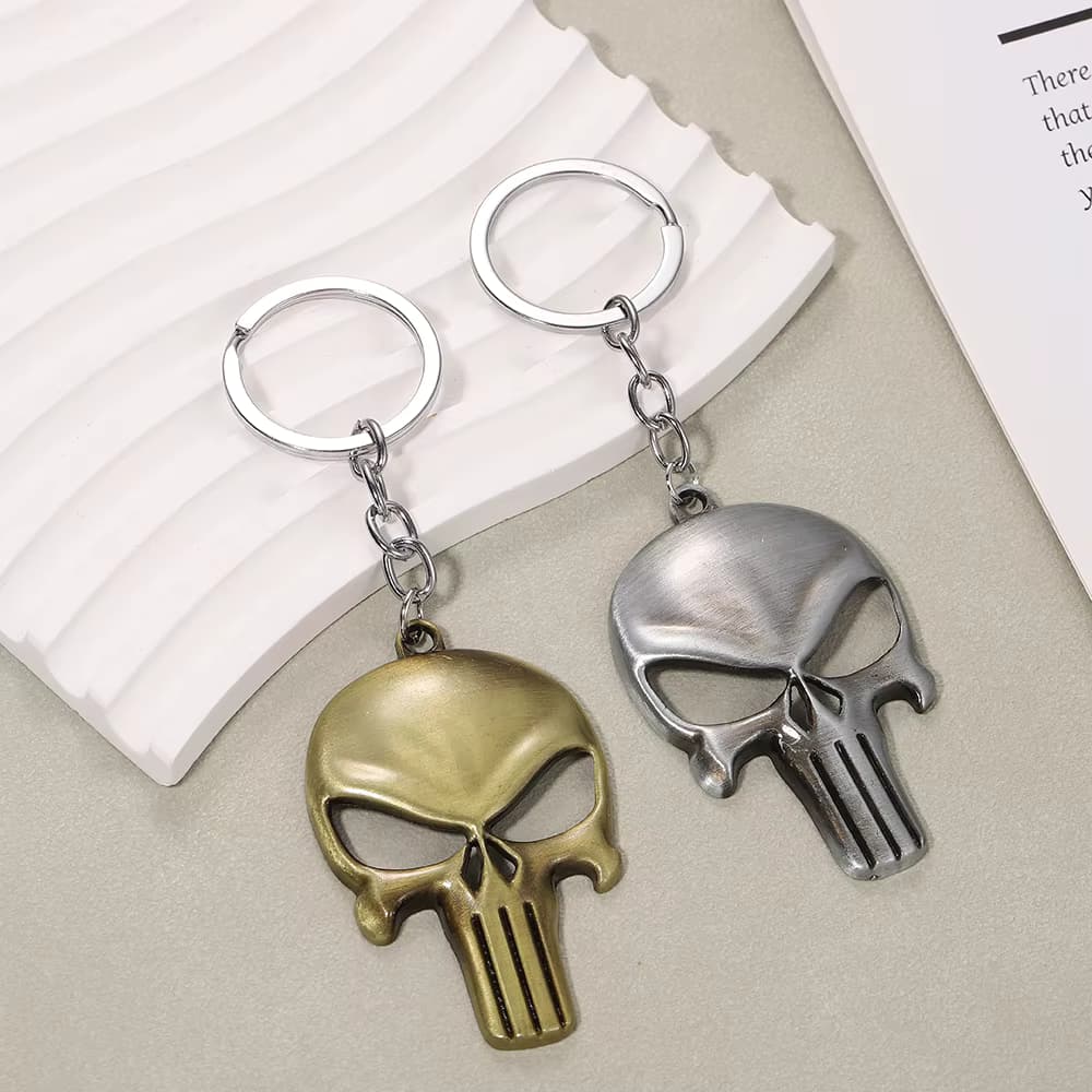 Geometrischer Totenkopf-Anhänger, Schlüsselanhänger, einzigartig, Retro, vielseitig, Punk, personalisierter Flaschenöffner, Auto-Schlüsselanhänger, Anhänger im Großhandel