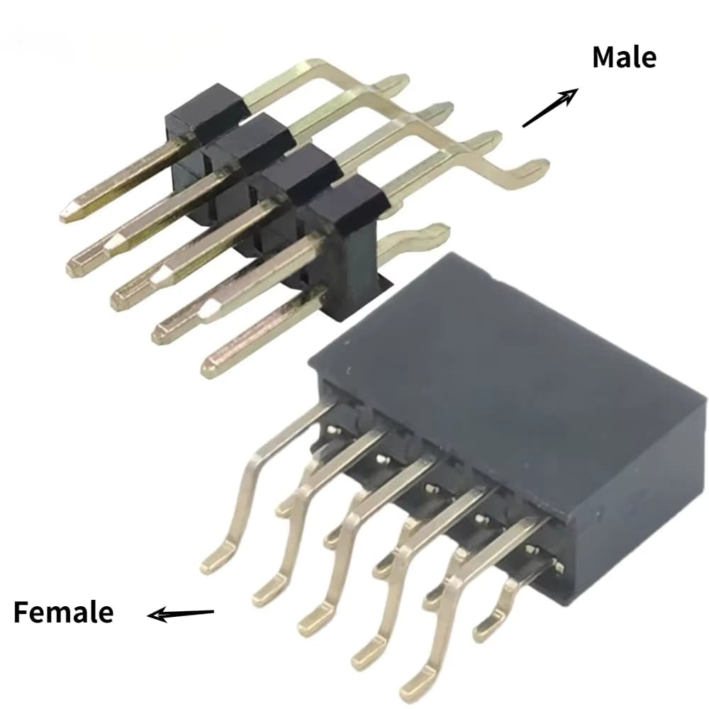 10 Stück 2,54 mm zweireihig rechtwinklig RA SMT horizontal SMD/SMT 2X3/4/5/6/7/8/10/20/40P PCB Oberflächenmontage PH8,5 männlich weiblich Header