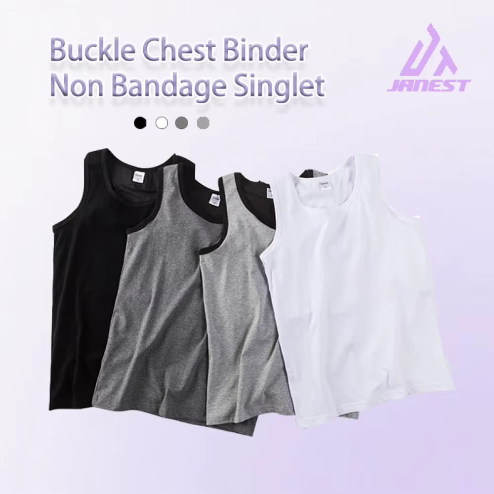 SOFORT LIEFERBAR: Janest Nahtloser Brustbinder, Atmungsaktives Bandagenloses Unterhemd, Tank Top, Tomboy Muscle Tee Binder S-6XL