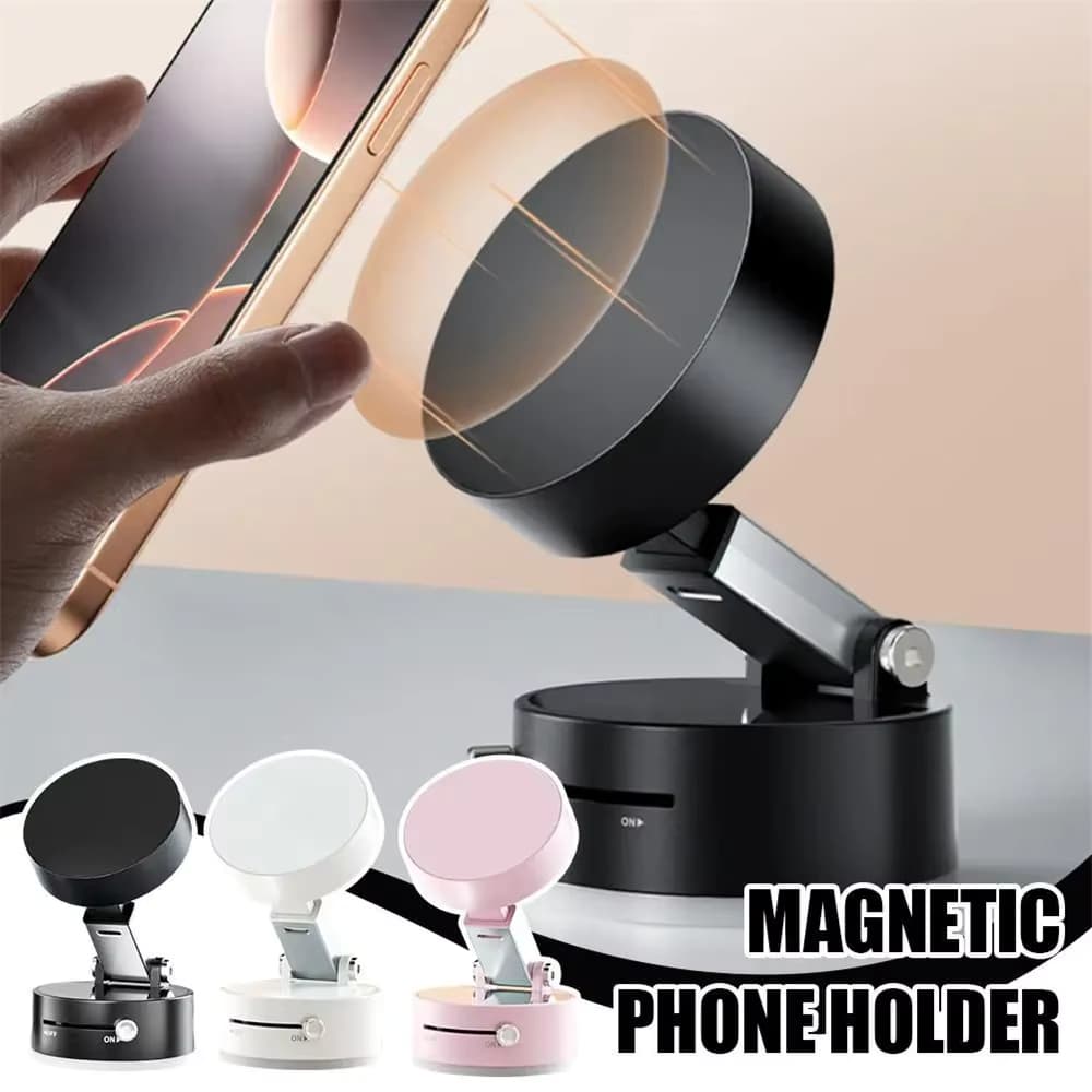 Handy-Vakuum-Saugnapfhalterung, faltbarer Tischständer für iPhone und Android, Küchen-Lazy-Vacuum-Doppelseitiger Magnetständer