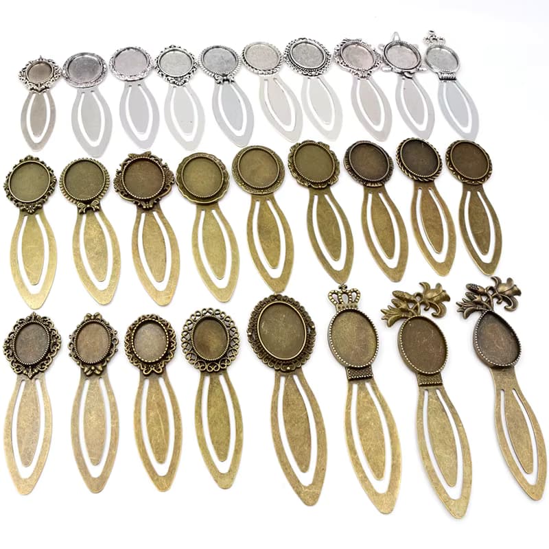 Mode 2 Stück 18 x 25 mm, 13 x 18 mm Innengröße, antik versilbert, Bronze, einfacher Stil, handgefertigtes Lesezeichen, Cabochon-Basis, Cameo-Fassung