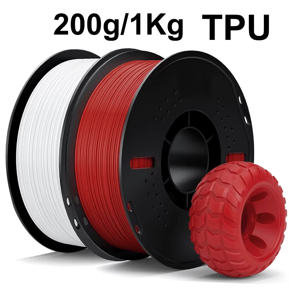200g/1Kg Flexibles TPU Weiß-Rotes Filament 3D-Drucker Filament Druckrolle FlexMaterials TPU Weiß-Rot 1,75mm