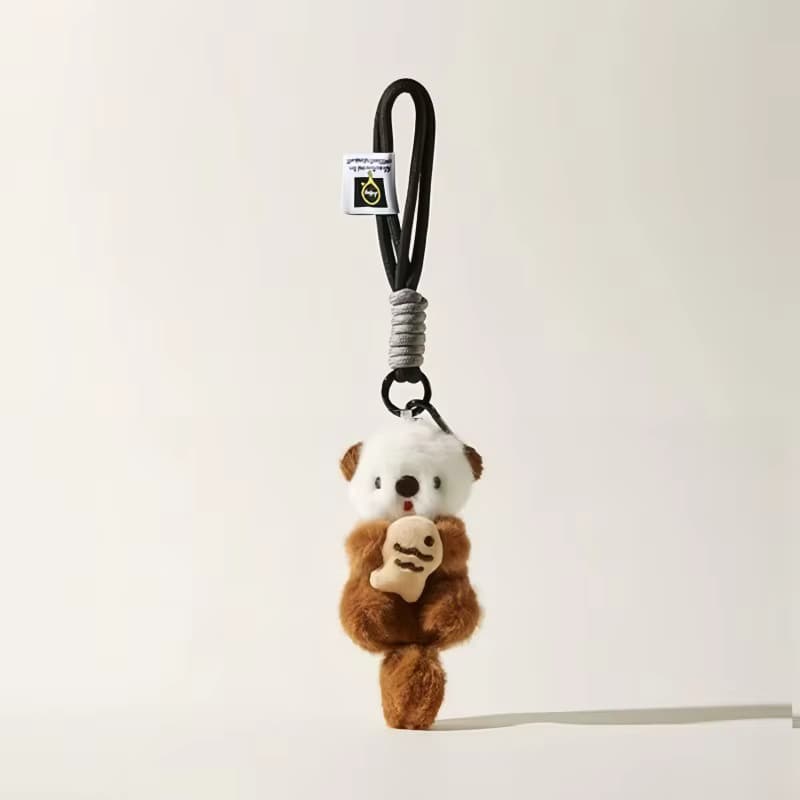Neuer Kreativer Niedlicher Charmanter Otter-Anhänger Schlüsselanhänger Süße Plüschpuppe Taschenanhänger Cartoon Kleiner Fisch Hängedekoration Schicke Accessoires