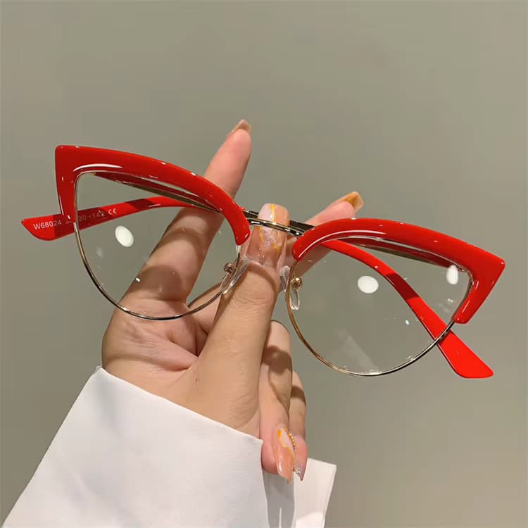 Custom logo Transparent Computer Anti Blue Ray Spectacles Glasses Frame New Retro Cat-Eye Metal Anti-Blue Light Glasses Frame. Tilbud fra Alibaba US.