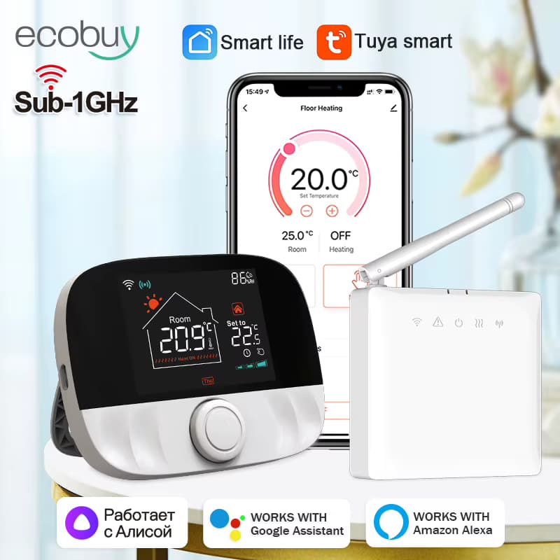 Tuya Smart Wifi Batterie Thermostat Wireless Für Gas Kessel Heizung Thermostat Digitale Temperatur Controller Alexa Google Hause