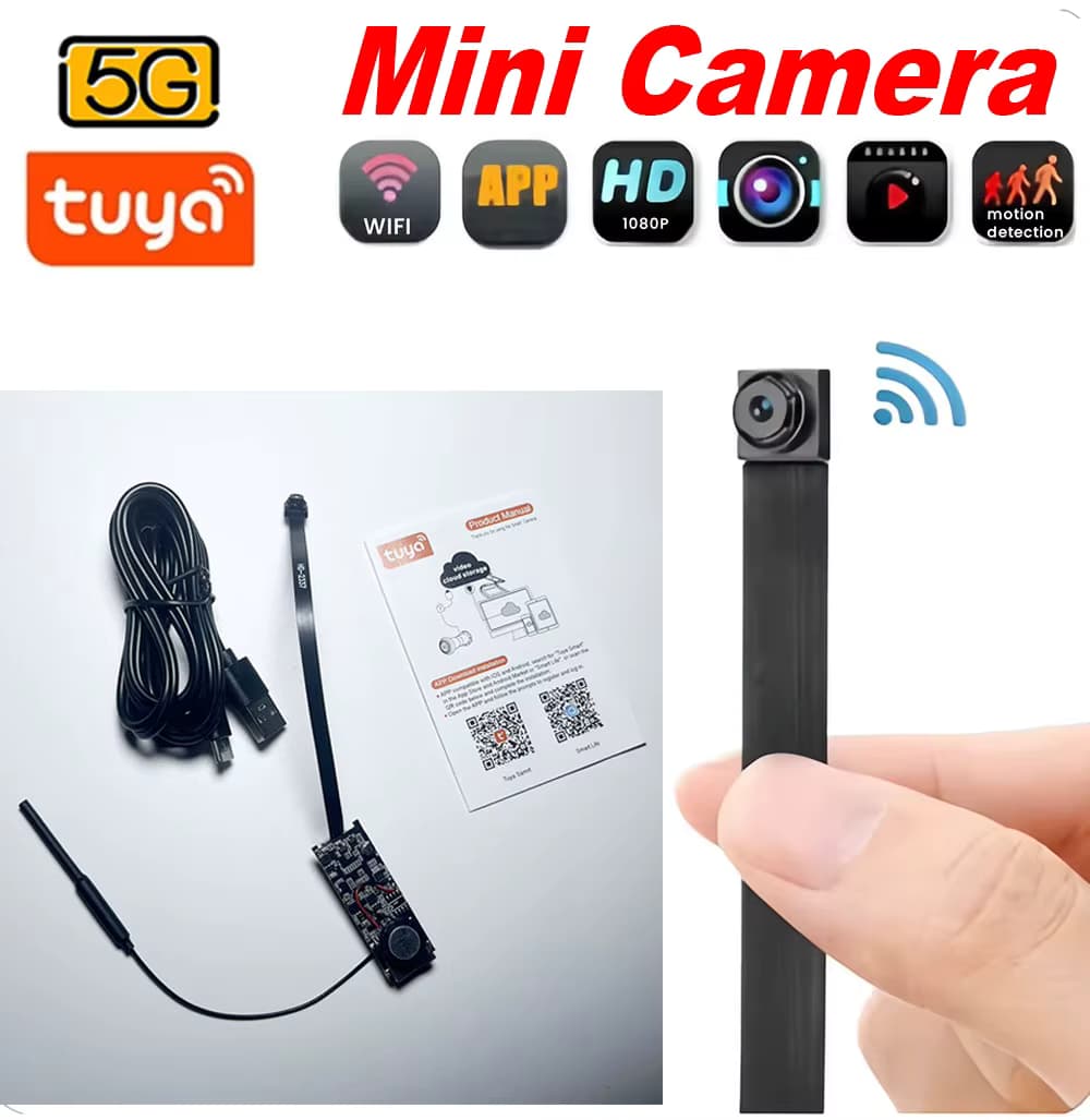 Tuya Mini WLAN-PCB-Kamera mit Weitwinkel 2,1mm 3MP für Innenräume, Onvif-kompatibel, integriertes Audio, TF-Kartensteckplatz, IPC Smart Security TUYA APP Cam