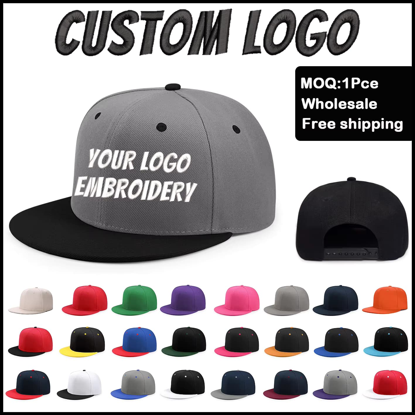 Fedoryn Custom Snapback Caps Splice Farbe Stickerei Hip Hop Cap für Frauen und Männer DIY LOGO Design Druck Hüte Unisex Großhandel