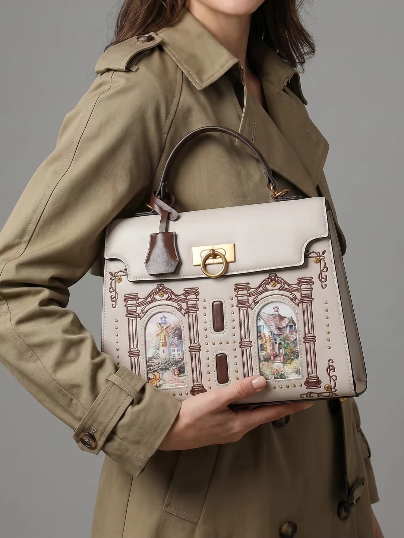 2026 Neues Nischendesign Luxus-Handtasche mit fortschrittlicher Stickerei, Elfenkatze, große Kapazität, Tragetasche, modische Retro-Katzen-Tasche mit großem Fassungsvermögen
