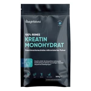 Kreatin Monohydrat Pulver online kaufen 300 g | 500g | 1000 g. Offer from WeightWorld DE.