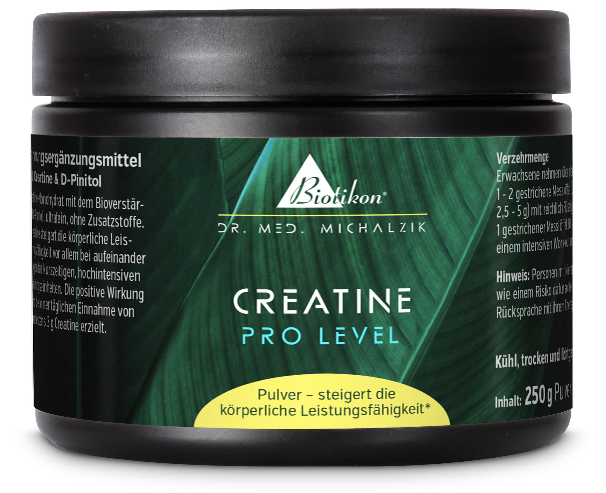 Creatine Pro Level | 250 gramos polvo | Fuerza y resistencia | Dr. med. Michalzik. Offer from Biotikon DE.