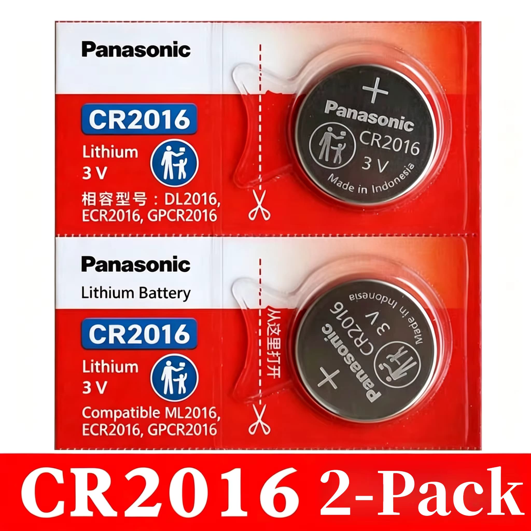 2-10 Stück 100% Original Panasonic CR2016 3V Lithium-Batterie für Uhren, Taschenrechner, Fernbedienungen, Spielzeug, Knopfzellen