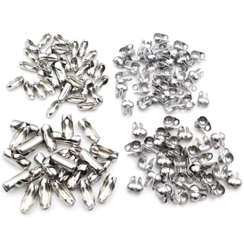 Mode 1,5 2,0 2,4 3,0 mm Edelstahl Kugelkette Verbinder Verschlüsse Endperlen Crimp für DIY Schmuckherstellung Zubehör