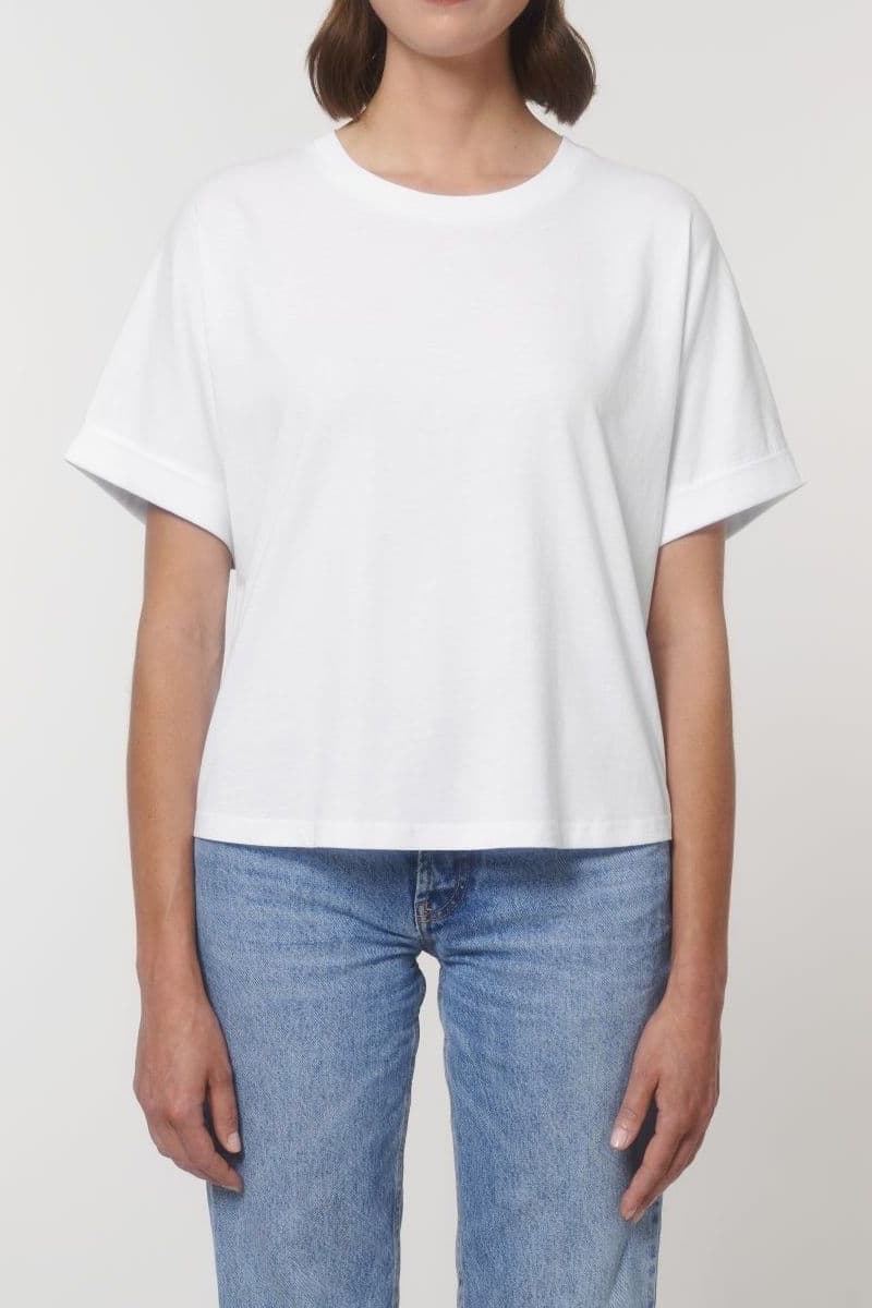 UNIPOLAR womens vegan T-Shirt Comiso White
