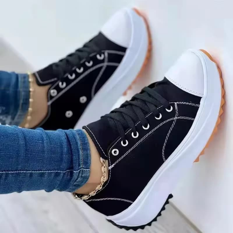 Damen-Sneaker mit Grafik-Design, Freizeitschuhe für Frauen, Herbst 2026 Neuheit, Flache Schnür-Sneaker, Zapatos Mujer, Chaussure Femme