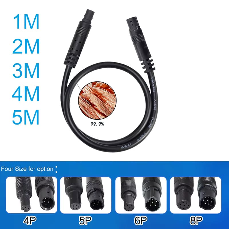 4Pin 5Pin 6Pin 8Pin Dash Cam Rückansicht Backup Kamera Reverse Auto Recorder Kabel 1M 2M 3M 4M 5M Verlängerungskabel