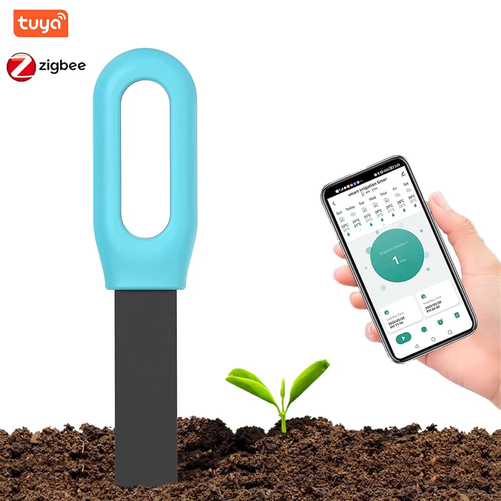 Tuya Bluetooth Zigbee Intelligenter Bodentester Feuchtigkeits- und Temperatursensor Mobiltelefon-App Echtzeit-Monitor für Pflanzengarten