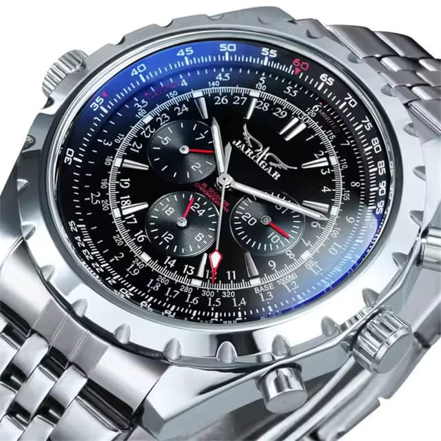 JARAGAR 212 Männer Automatische Mechanische Uhr Mode Business Multifunktionale Edelstahl Armbanduhr für Männliche Uhr Geschenk