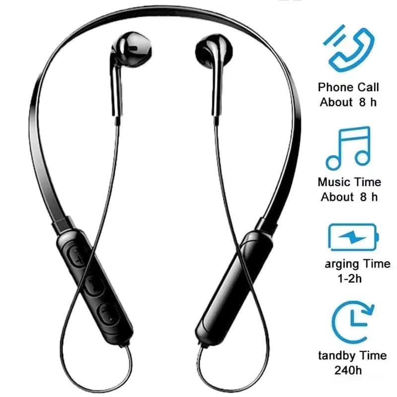 Komfortables Nackenbügel-Design, Sport-Bluetooth-Kopfhörer für iPhone, Xiaomi, Huawei, Telefon, lange Akkulaufzeit, Sport, Fitness, Audio