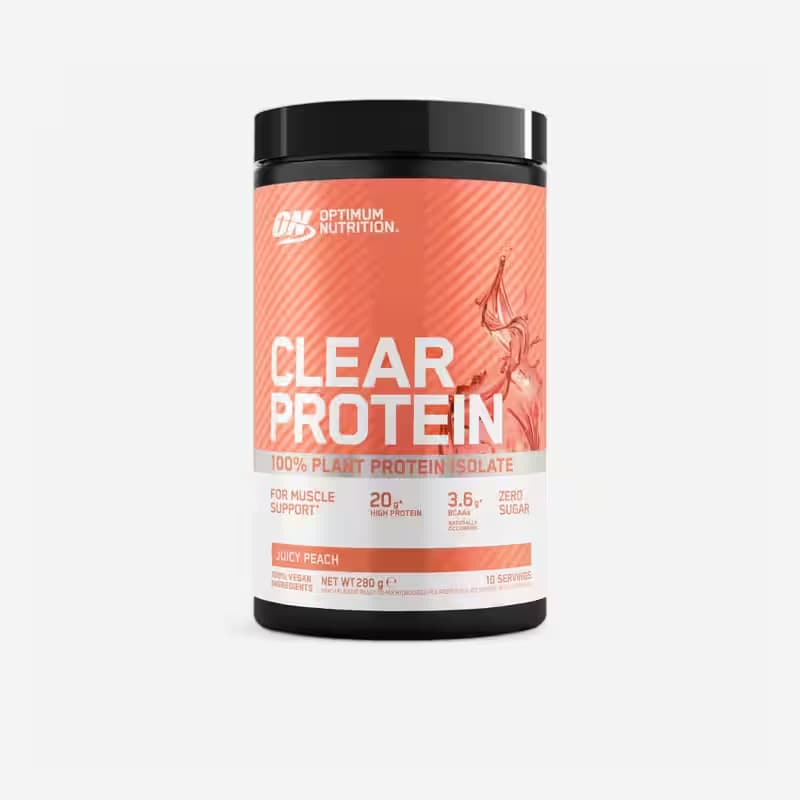 100% Plant Protein Isolate Optimum Nutrition Clear Protein 280 g - Juicy Peach. Offer from Decathlon Ireland.