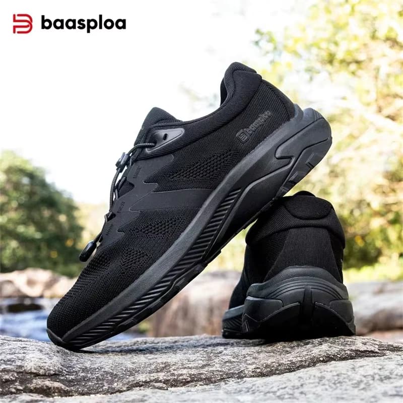 Baasploa Herren-Wanderschuhe, Frühling, Mesh, atmungsaktiv, Outdoor-Sneaker, für Herren, neue Mode, Komfort, solide, lässige Sneakers, rutschfest