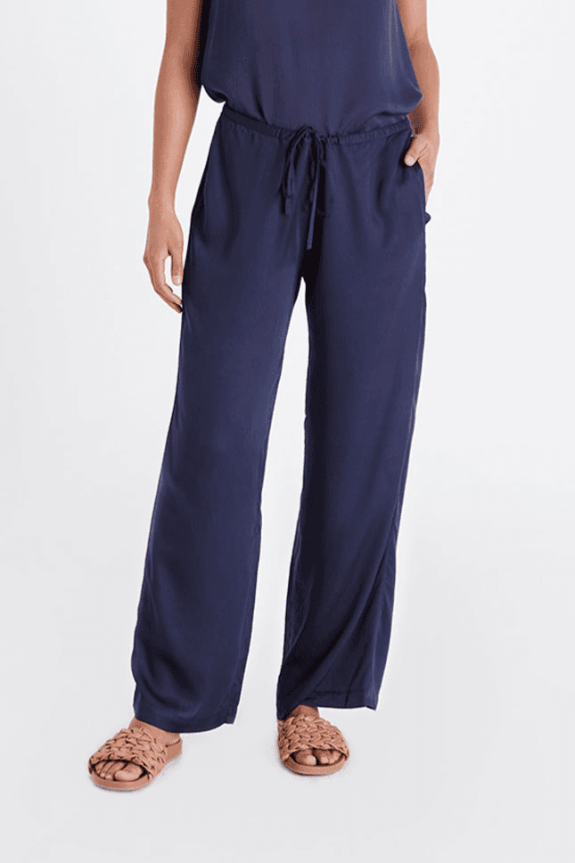 Neu Nomads Damen vegan Hose Mit Weitem Bein Palazzo Midnight