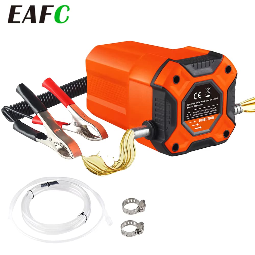 EAFC 12V Elektrischer Ölabsauger, tragbare Diesel-Kraftstoffpumpe, Werkzeug zum automatischen Motorölwechsel für Auto, Boot, Motorrad, SUV
