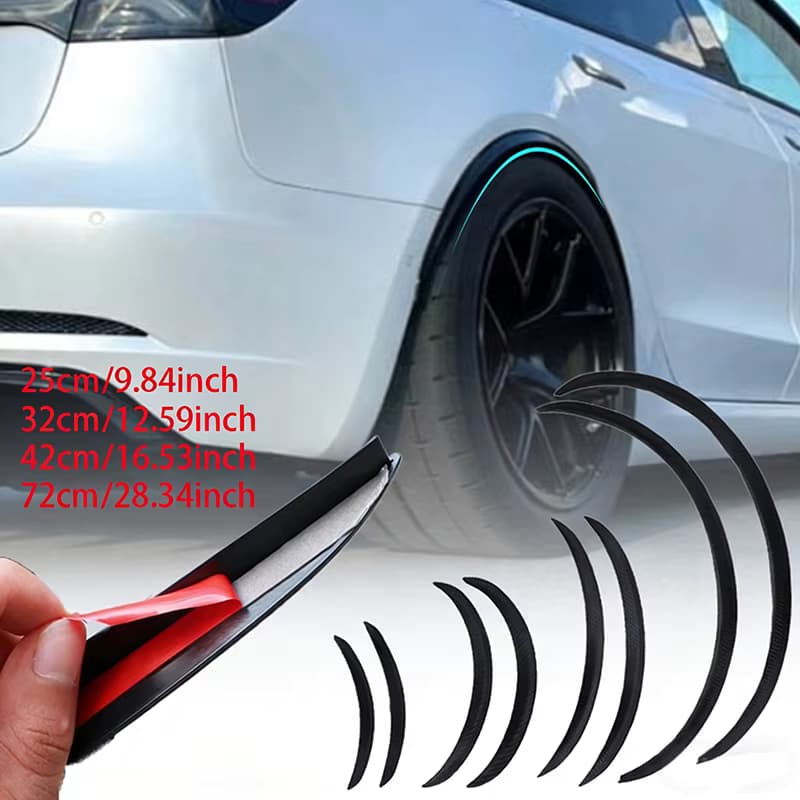 2-teiliger Universeller Auto-Kotflügel-Schutzstreifen Gebogener Kratzschutz Radlippenstreifen Augenbrauen-Schutzabdeckung Zubehör