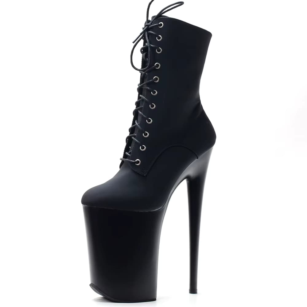 23CM Extreme High Heels Stripper Schuhe Pole Dance Schnürstiefelette