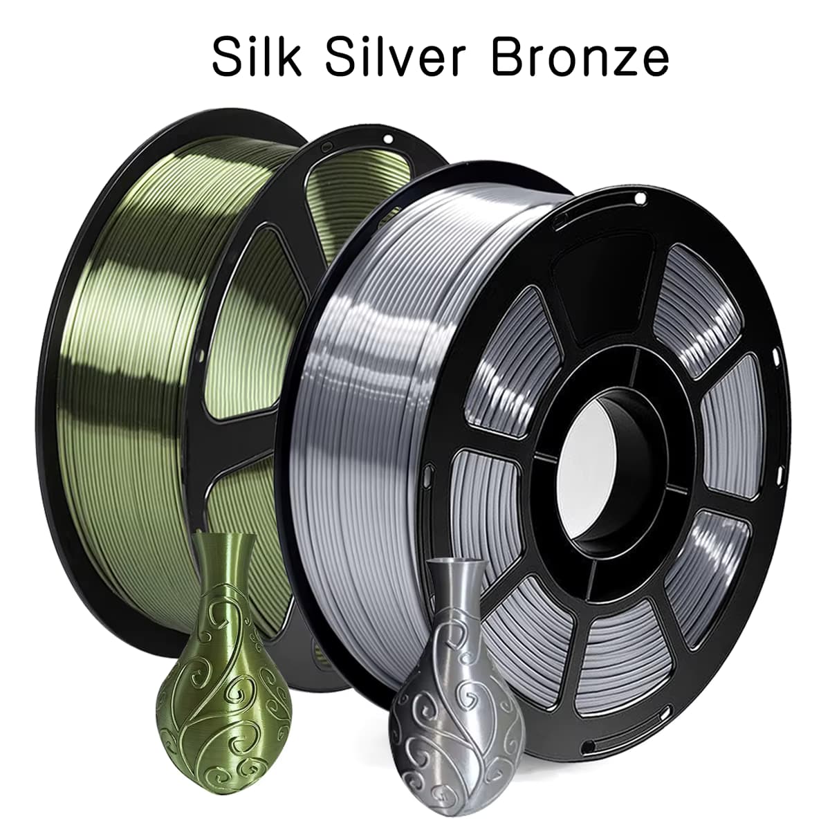 3D-Druckfilament PLA Seide Bronze und Silber 250g 3D-Druckmaterial PLA Seide Bronze Silber 1,75mm Draht Vakuumverpackung