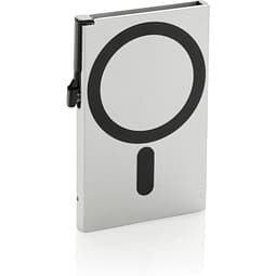 Magnetischer RFID-Kartenhalter aus Aluminium für Smartphones, silber