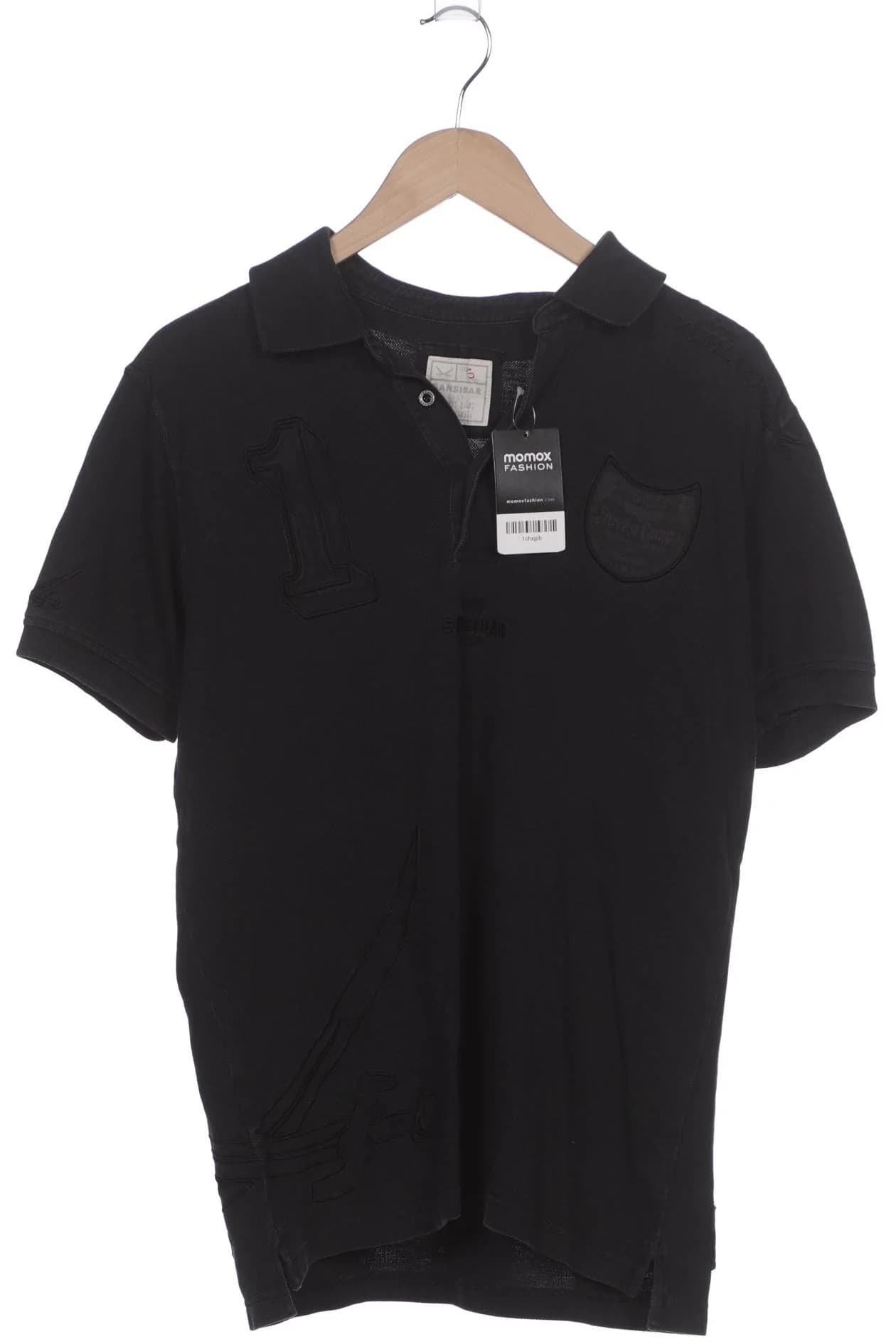 Sansibar Herren Poloshirt, Schwarz, Gr. S