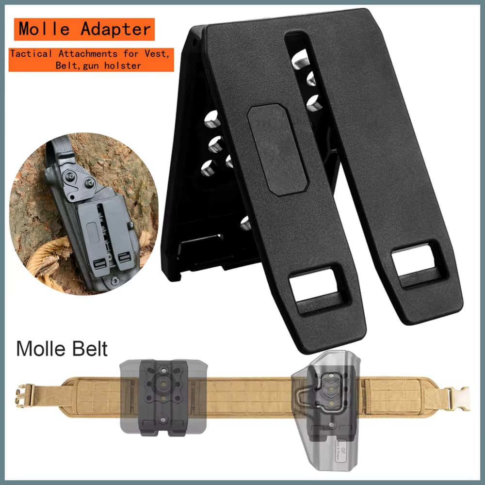 Pistolenholster, Molle-Adapter, taktische Aufsätze für Weste, Gürtel, Pistolenholster, Magazintasche, robuste Molle-Clips, Zubehör