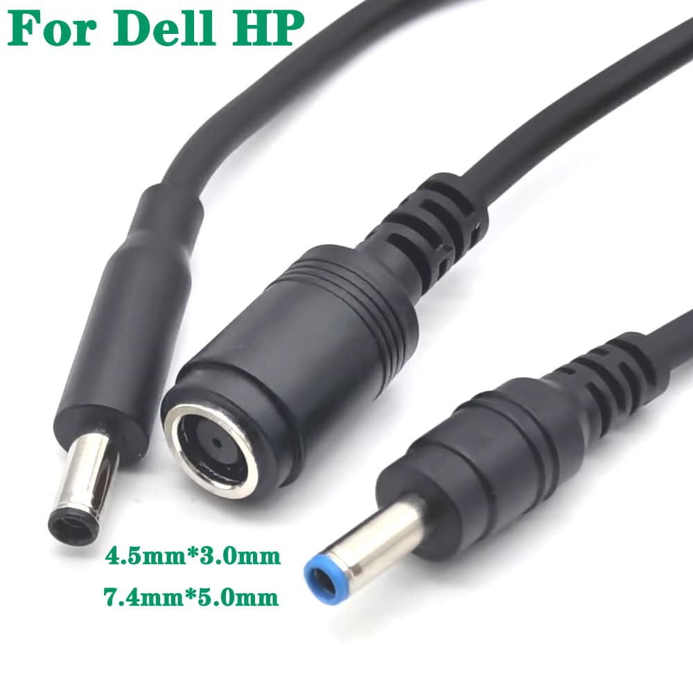 1/2 Stück Steckverbinder-Konverter 7,4 mm auf 4,5 mm Adapterkabel für HP Dell Smart Blue Tip für HP Adapter Ersatz-Stromkabel