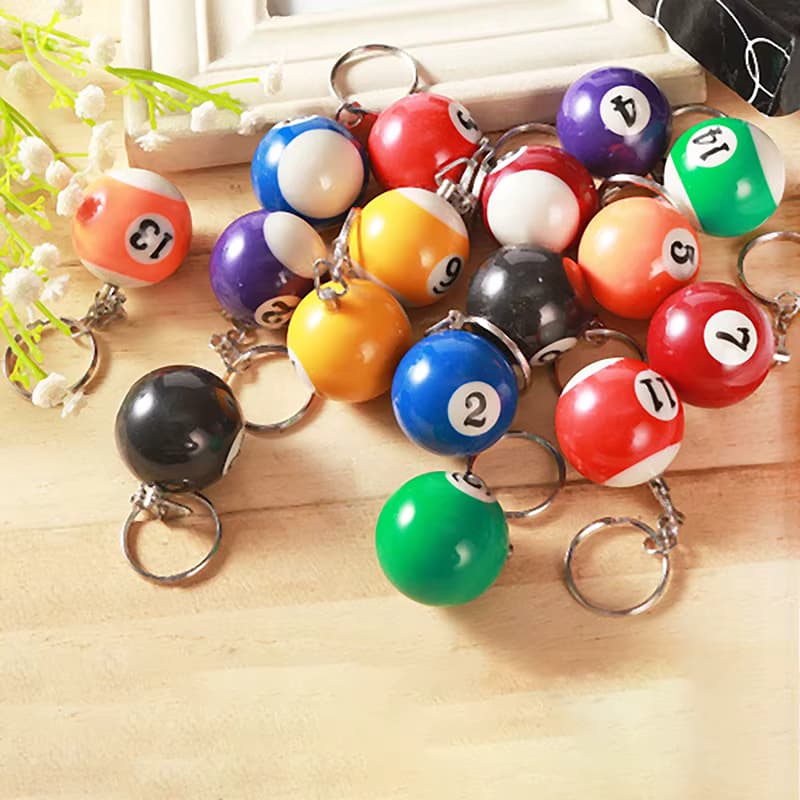 Kreative Mode Billard Pool Schlüsselanhänger Runde Kugel Schlüsselanhänger Schlüsselanhänger Harz 32mm Ball Schmuck Geschenk