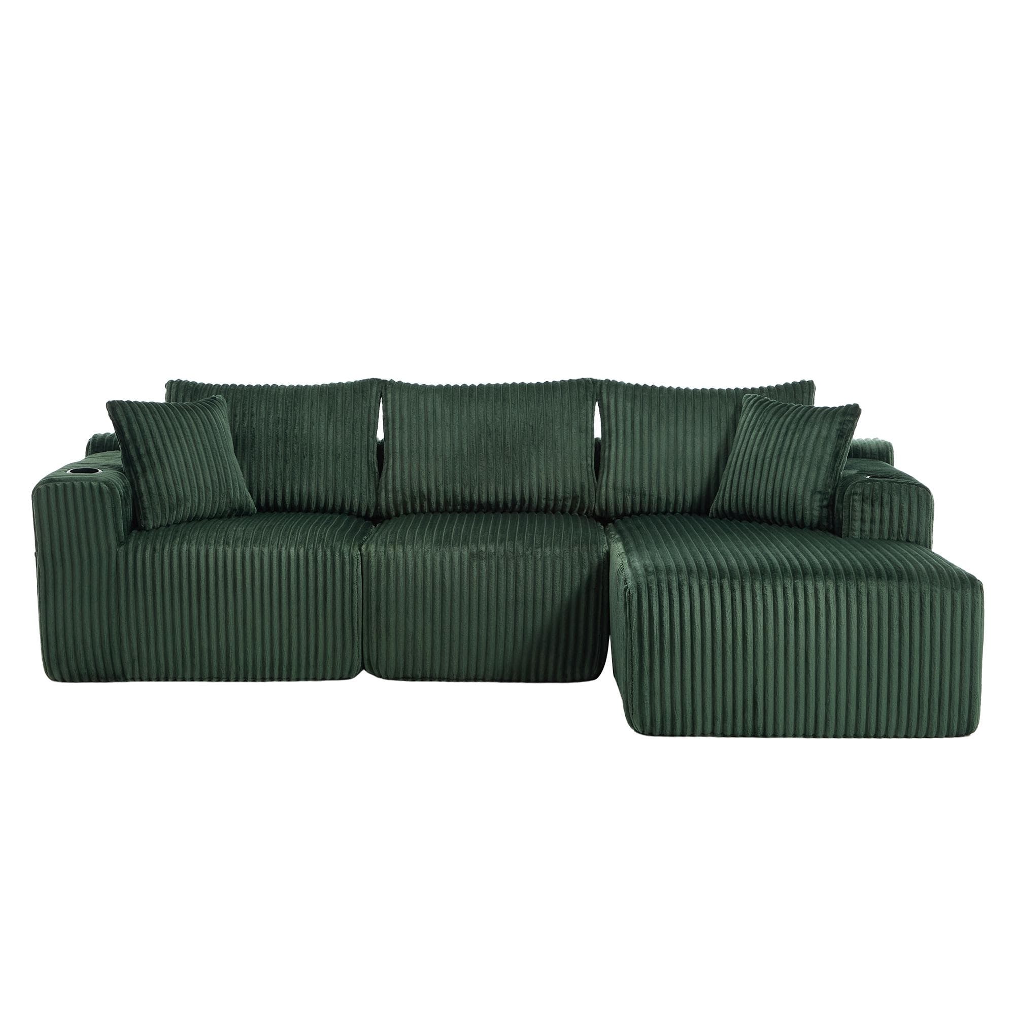 Modulares Sofaset mit Liegestühlen und Doppelbetten,Smaragdgrün Aosom.de