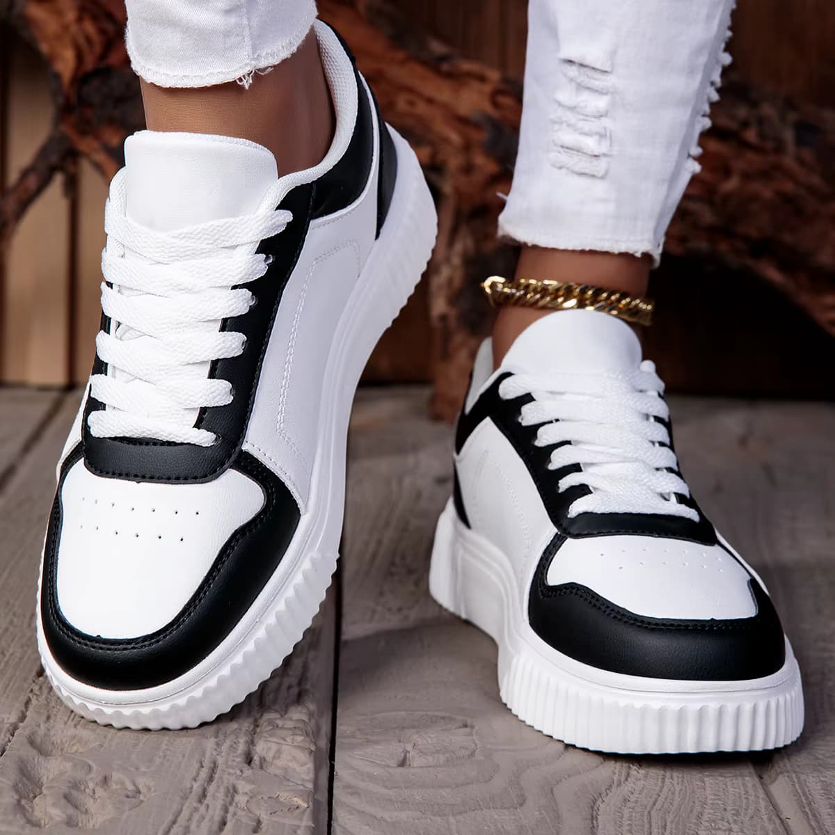 ZERJER Unisex-Sneaker, Neu eingetroffen, große Größe, klassische Retro-Sport-Skateschuhe für Herren, weiße Tennisschuhe mit dicken Sohlen, einfarbig