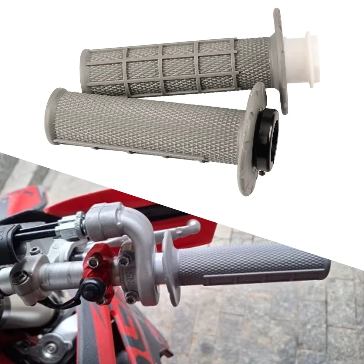 Für HUSQVARNA TC125/250/300 2014-2016 Motorradgriffe 7/8 Zoll 22mm Handgriffe mit Snap-on Cam Lock-on Griffe für Dirt Bike Lenker