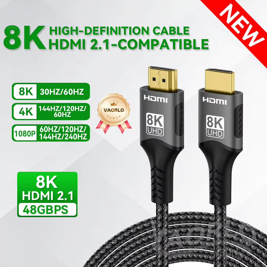 8K HDMI-kompatibles 2.1-Kabel, 8K@60Hz, 48 Gbit/s, ARC, HDCP, Ultra High Speed HDR für RTX-Videokabel, PC, Laptop, Projektor, 4K@120Hz HD-TV