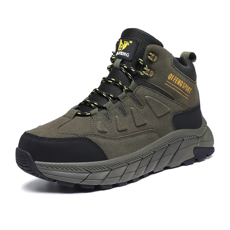 Große Größe 48, Leder-Wanderstiefel für Herren, Winter, Outdoor, warmes Fell, rutschfest, 2025, modische Wander-Stiefelette, schwarze Jagdstiefel aus Gummi