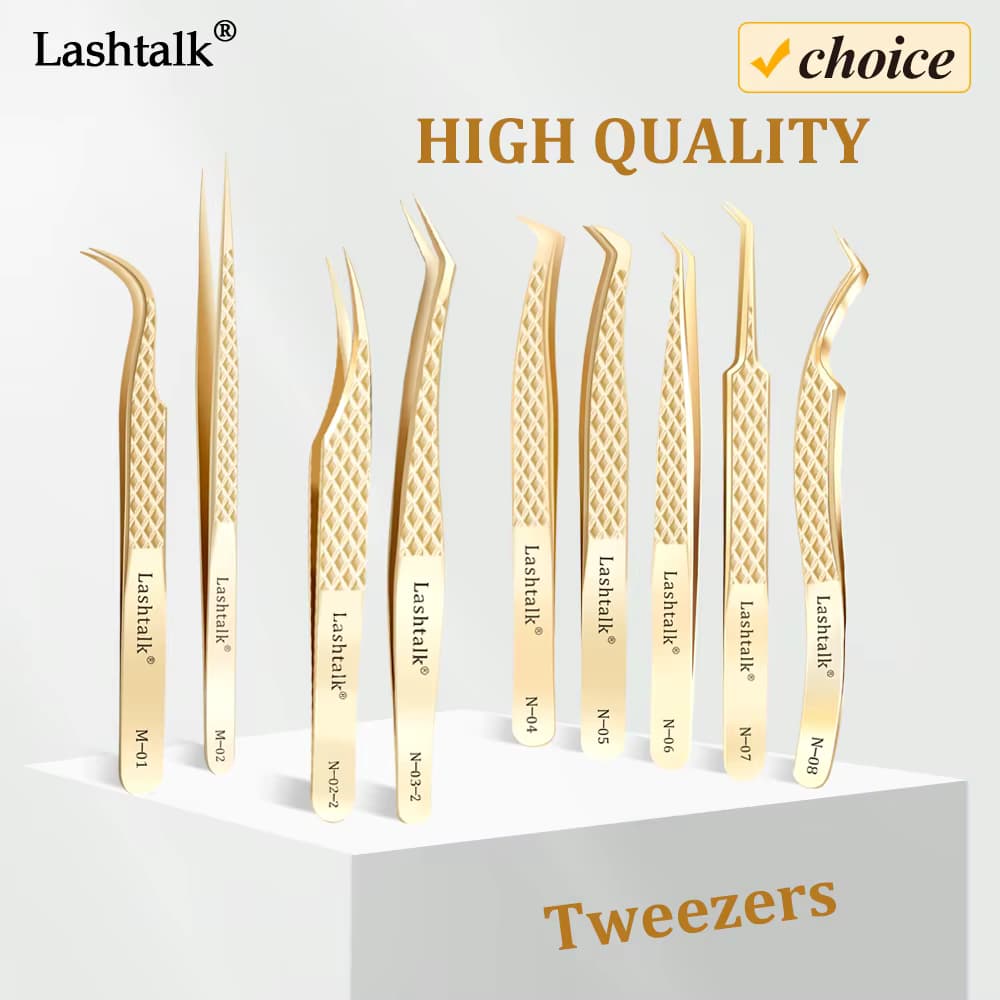 Lashtalk Wimpernverlängerungspinzette, Make-up-Tools aus Nagaraku, Edelstahl, nicht magnetisches Volumen, gefälschte Wimpern, Zubehör, präzise