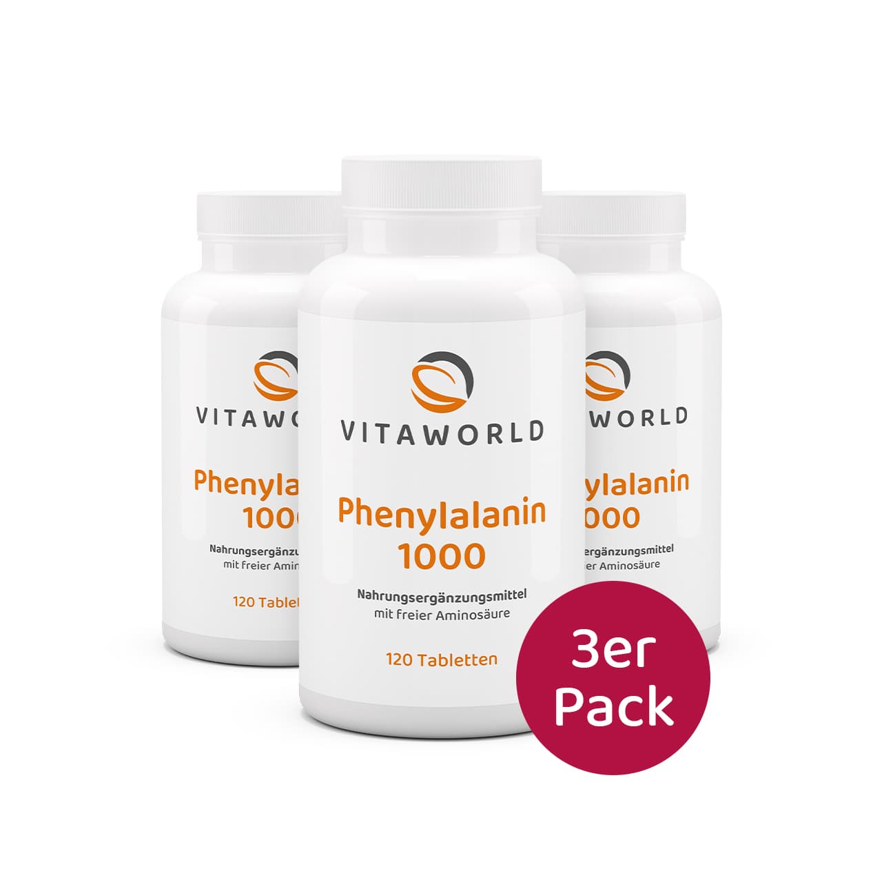 Phenylalanine 1000 mg pack of 3 (360 tablets). Angebot von Vita-World DE.